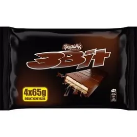 3BIT ΣΟΚΟΛΑΤΑ ΓΑΛΑΚΤΟΣ ΚΡΕΜΑ ΜΠΙΣΚΟΤΟ 4x65G
