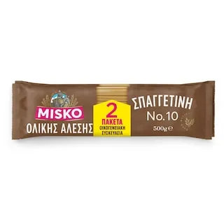 MISKO Σπαγγετίνη Νο10 Ολικής Άλεσης 2x500g