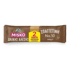MISKO Σπαγγετίνη Νο10 Ολικής Άλεσης 2x500g