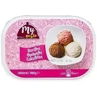 My Gusto Παγωτό Βανίλια Σοκολάτα Φράουλα 980gr