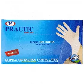 PRACTIC Γάντια Latex Extra Large 100τεμ