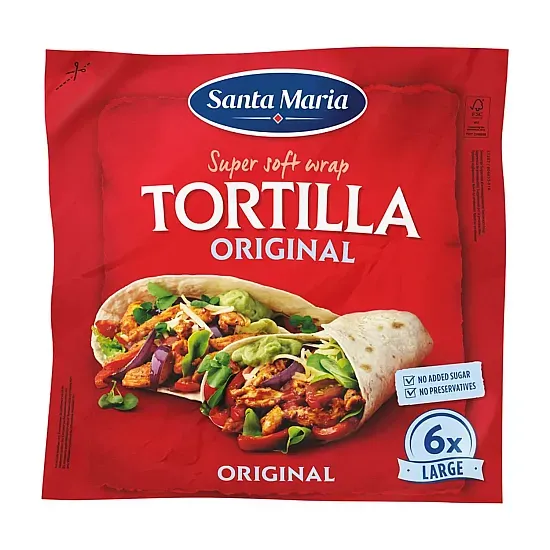 Tortillas SANTA MARIA large 6 τεμ. 371gr ń bio medium 371gr ΜΕ ΕΚΠΤΩΣΗ 35% Η τιμή αφορά τις large 6 τεμ. 371gr
