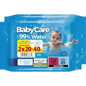Μωρομάντηλα 99% Water Double Pack BabyCare (2x20τεμ)