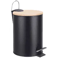 Home Comfort Κάδος Μπάνιο Στρογγυλός Με Μπαμπού Καπάκι 3lt