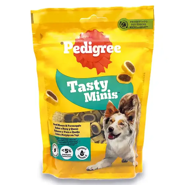 PEDIGREE Σνακ Σκύλων Tasty Minis Μοσχάρι Τυρί 140g