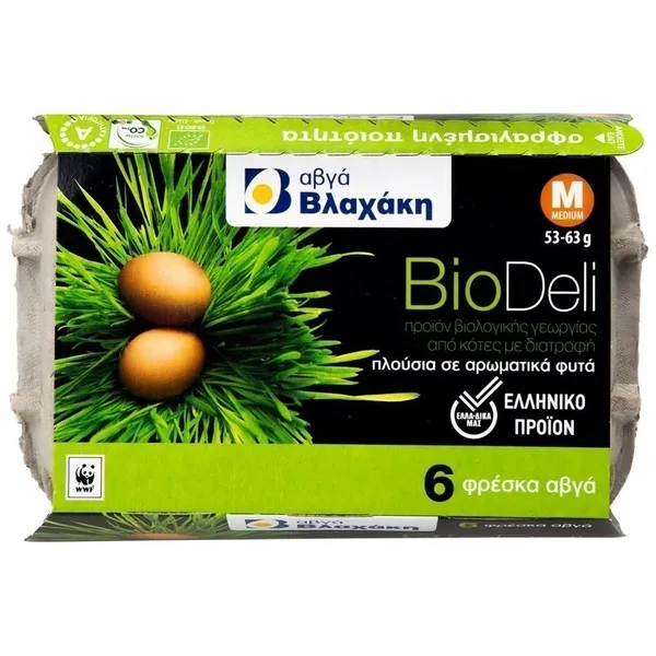 ΒΛΑΧΑΚΗ αβγά biodeli 53-63g (M) (6τεμ.)