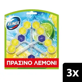 Klinex Wc Μπλοκ Τουαλέτας Πράσινο Λεμόνι 3x50γρ.