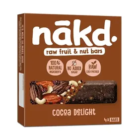 Nakd Μπάρες Cocoa Delight Με Φρούτα & Ξηρούς Καρπούς 4x35γρ.