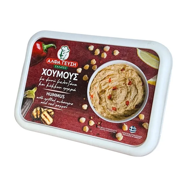 Χούμους ΑΛΦΑ ΓΕΥΣΗ με Ψητή Μελιτζάνα & Κόκκινη Πιπεριά 250g