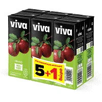 VIVA φυσικός χυμός μήλο 250ml 5+1 Δώρο