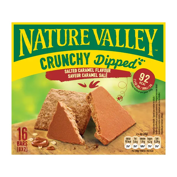 Crunchy Μπάρες Δημητριακών Dipped Salted Caramel 8 x 20 gr