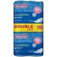 Feel Good! Σερβιέτες Ultra Plus Night Double Pack 20  τεμ.