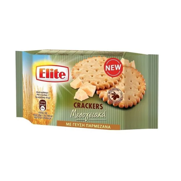 Elite Crackers Μεσογειακά Με γεύση Παρμεζάνα 105g