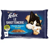 FELIX agail υγρή τροφή γάτας με σολομό-τόνο σε ζελέ 85g (4τεμ.)