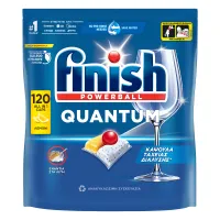 Finish Quantum All in 1 Ταμπλέτες Πλυντηρίου Πιάτων Λεμόνι 120τεμ
