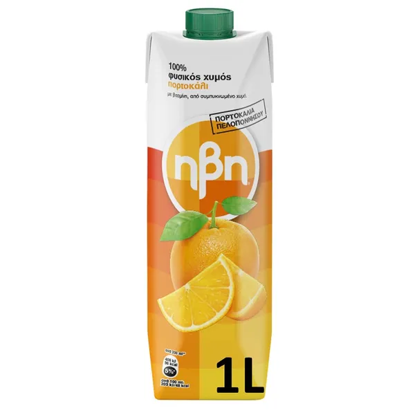 HBH 100% φυσικός χυμός πορτοκάλι 1λιτ