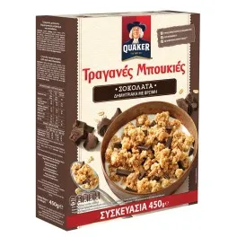 Quaker Τραγανές Μπουκιές Βρώμης με Σοκολάτα Υγείας 450g