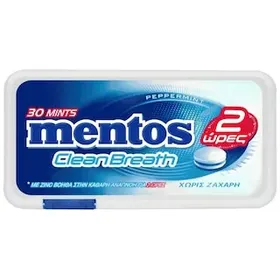 MENTOS Καραμέλες Clean Breath Μέντα 21g