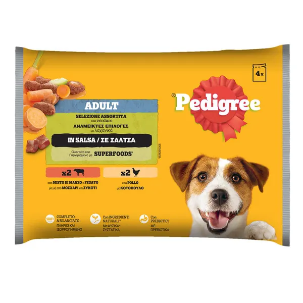 PEDIGREE Φακελάκια Μοσχάρι Κοτόπουλο 4Χ100γρ