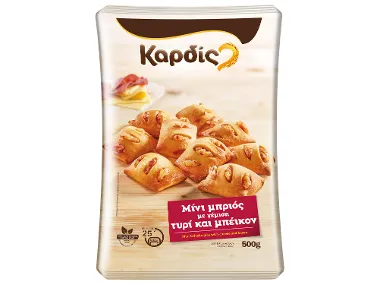 Μίνι μπριός με μπέϊκον και τυρί