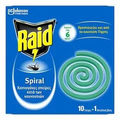 Raid Spiral Εντομοαπωθητικές Σπείρες 10τεμ.