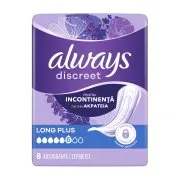Γυναικείες Σερβιέτες Για Την Ακράτεια Always Discreet Long Plus 8 Αριθμός Εξαιρετικά ασφαλής & διακριτική