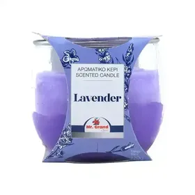 MrGrand Αρωματικό Κερί Lavender Σε Γυάλινο Ποτήρι Διαφανές Στρογγυλό 120γρ.