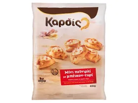 Μίνι πεϊνιρλί με μπέικον - τυρί