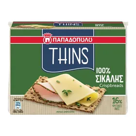 Φρυγανιές THINS ΠΑΠΑΔΟΠΟΥΛΟΥ 250gr σίκαλης ή ολικής άλεσης