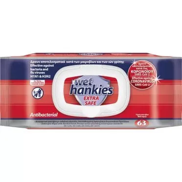 WET HANKIES EXTRA SAFE 63 PCS