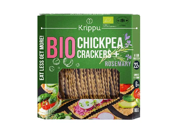 KRIPPU Vegan Κράκερς Ρεβυθιού Σκόρδου 80 GR