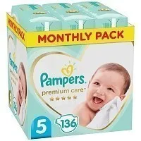 Pampers Πάνες Premium Care Monthly Pack (136τεμ) Νο5