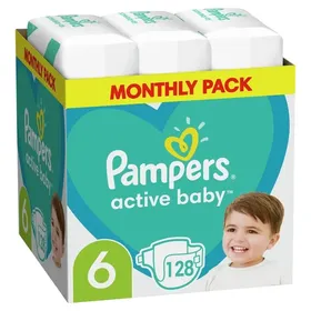 PAMPERS Πάνες Μωρού Active Baby No6 Αποκλειστικά Online 128 τεμ