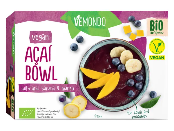 Βιολογικό smoothie bowl (Acai berry, dragon fruit, tropical)