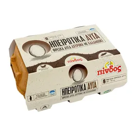 Αυγά 6άδα αχυρώνα με καλαμπόκι μεγάλα 63-73gr