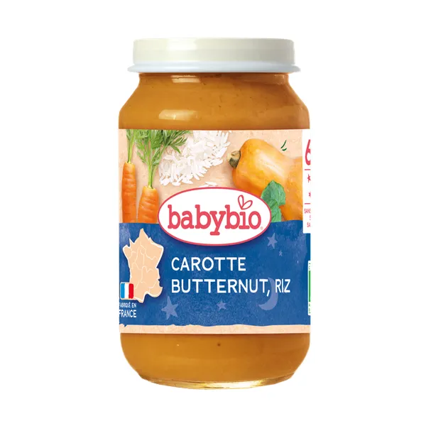 BABYBIO Βιολογικό Γεύμα Λαχανικών με Καρότο, Κολοκύθα και Ρύζι 6+ Μηνών 200 GR