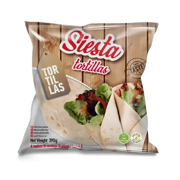 Siesta Πίτες Tortilla 25cm. 6τεμ. 390γρ.