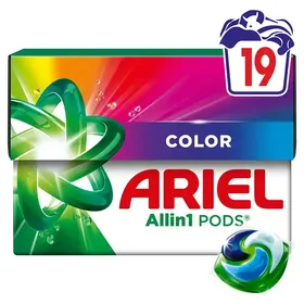 Ariel All In 1 Pods Απορρυπαντικό Πλυντηρίου Ρούχων Color 19τεμ. 334,40γρ.