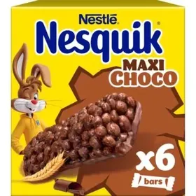 Nestle NESQUIK MAXI CHOCO Μπάρες Δημητριακών Πρωινού Ολικής Άλεσης 6*25g