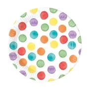 DECORATA Πιάτα Μεσαία Χάρτινα με σχέδιο Dots 0% Πλαστικό 20cm 8τεμ