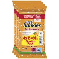 Wet Hankies Υγρά Μαντηλάκια Αντιβακτηριδιακά Orange 4x15