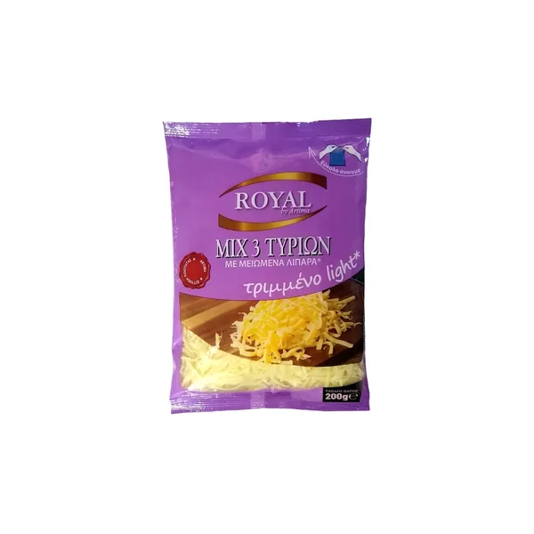 ROYAL mix 3 τυριών τριμμένο light 200γρ