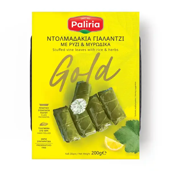 Παλίρροια Ντολμαδάκια Γιαλαντζί Με Ρύζι & Μυρωδικά Vegan 200γρ.