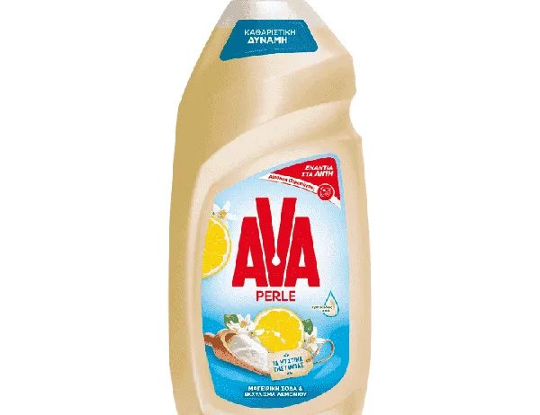 perle υγρό πιάτων με μαγειρική σόδα και εκχύλισμα λεμονιού 430ml