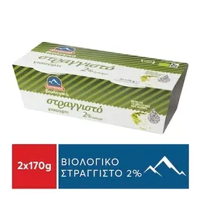 Όλυμπος Γιαούρτι Στραγγιστό Βιολογικό 2% Λιπαρά 2x170gr