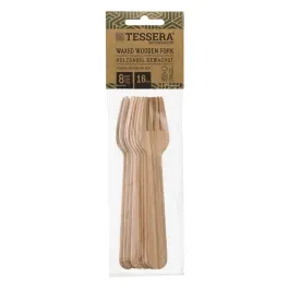 Tessera Πιρούνι Ξύλινο 16cm 8τμχ
