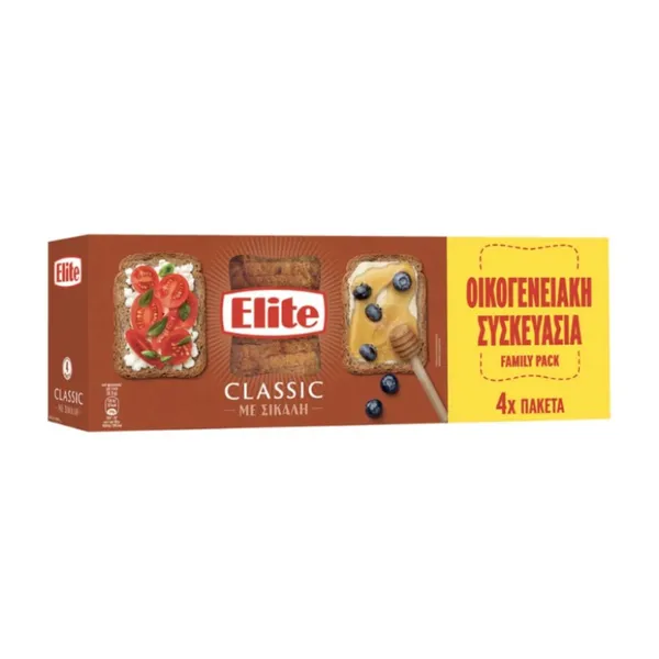 Elite Classic Φρυγανιές Σίκαλης Οικογενειακή Συσκευασία 360g