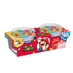 Danone Super Mario Επιδόρπιο Γιαουρτιού Φράουλα & Σοκολατένια Κουφέτα 2x110gr