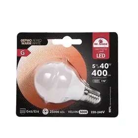 MrGrand Λάμπα Led Smd E14 5W Σφαίρα 3000K