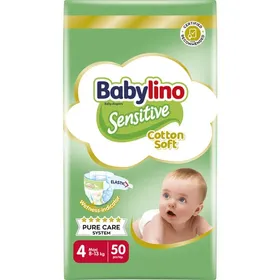Βρεφικές πάνες Babylino Sensitive No4 50τεμ. & ΔΩΡΟ Babylino Sensitive Pants No4 22τεμ.